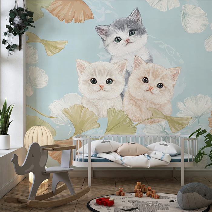 Barntapet | Kattungar i pastellfärger