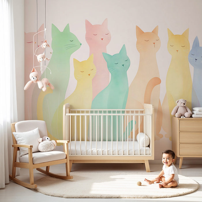 Papier peint mucev v pastelnih tonih | Očarljiv in barvit dizajn