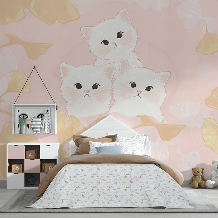 Barntapet | Kramande katter och gyllene lövverk