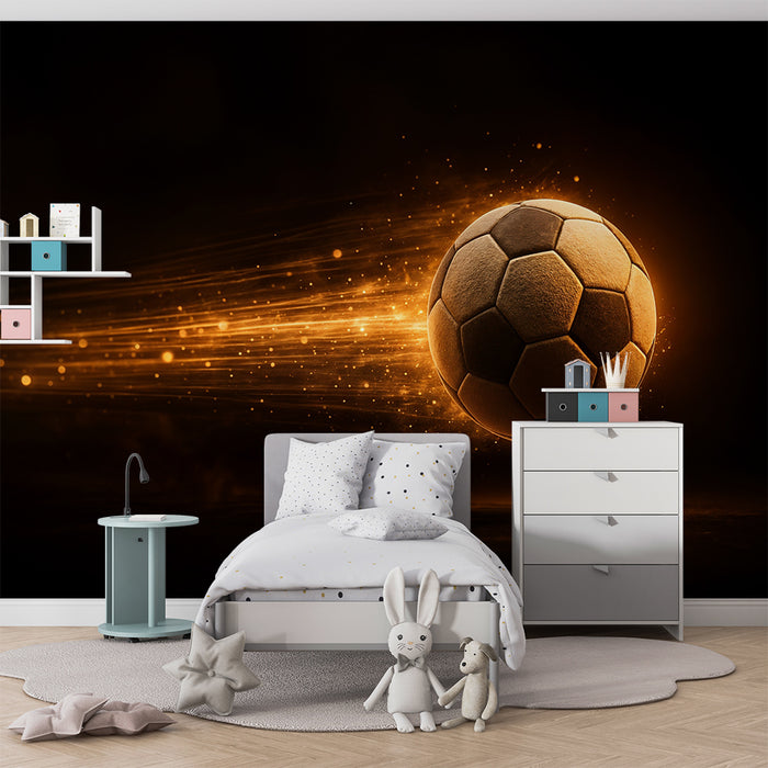 Papel de parede criança | Bola de futebol em chamas