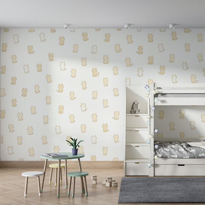 Kittens behang | Minimalistisch en schattig ontwerp