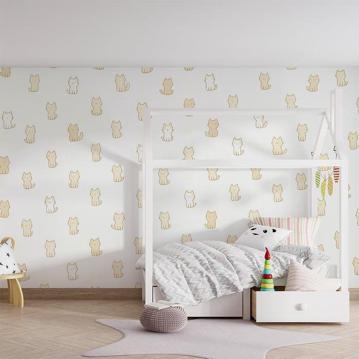 Kittens behang | Minimalistisch en schattig ontwerp