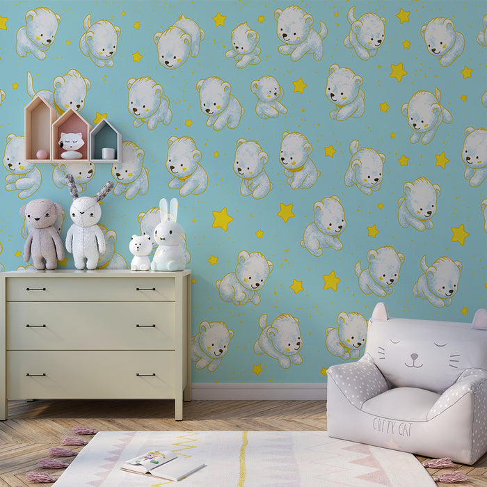 Tapeta s medvedíkmi | Detská stenná výzdoba