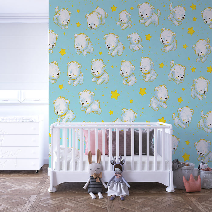 Tapeta s medvedíkmi | Detská stenná výzdoba