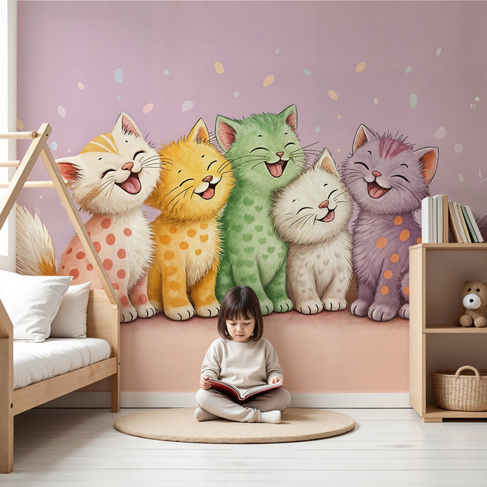 Colorful kittens wallpaper | Happy and playful