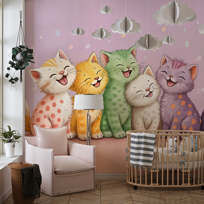 Colorful kittens wallpaper | Happy and playful
