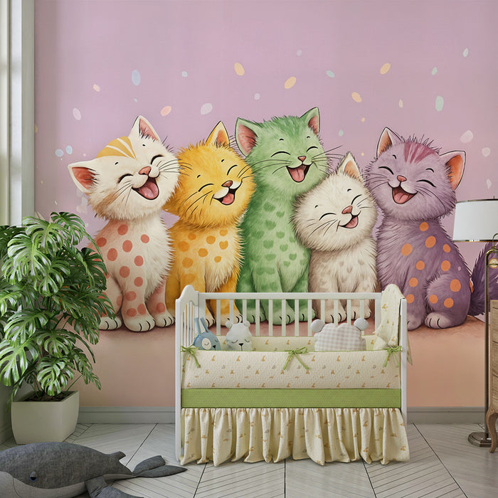 Colorful kittens wallpaper | Happy and playful