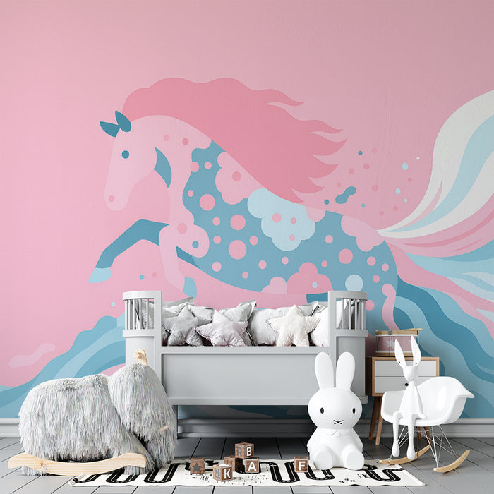 Lastenhuoneen tapetti | Lumottu yksisarvinen ja pastellivärit