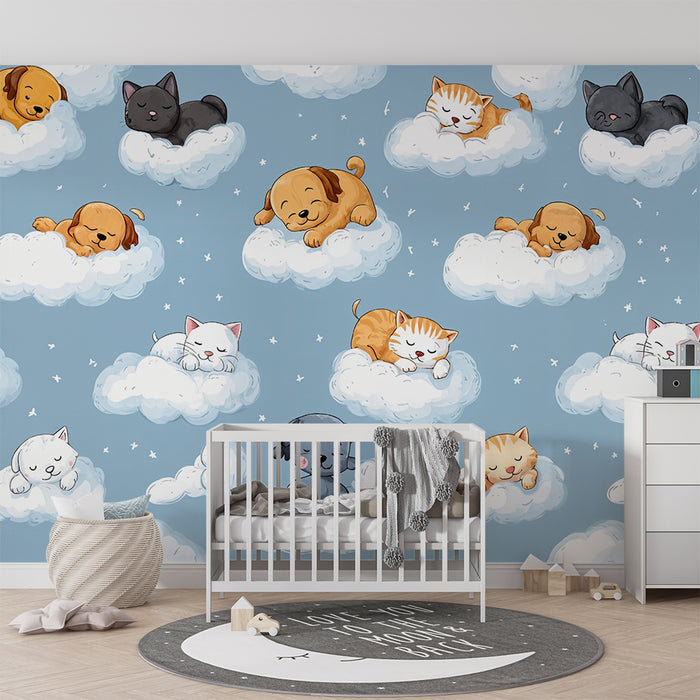 Papel de parede nuvem animais | Design bonito e sonhador