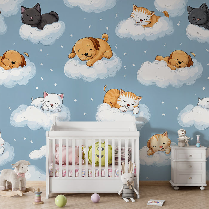 Papel de parede nuvem animais | Design bonito e sonhador