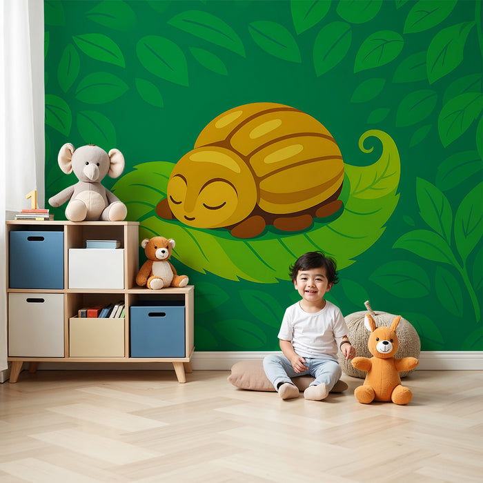 Barntapet | Sovande nyckelpiga på blad