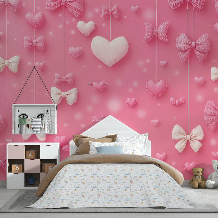 Romantisk tapet | Roser og hjerter i knude