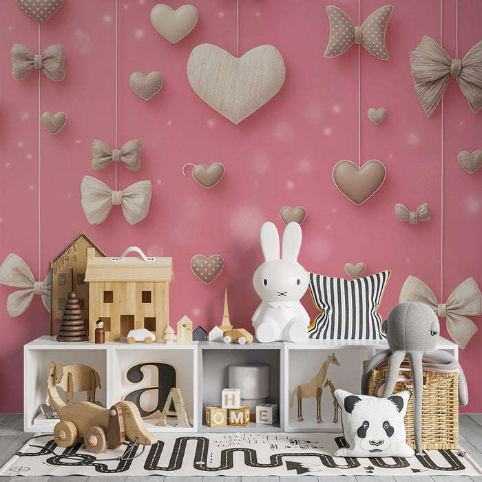 Noder og hjerter tapet | Romantisk lyserød design