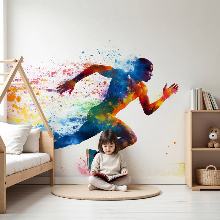 Barntapet | Dynamisk löpare och färgstänk