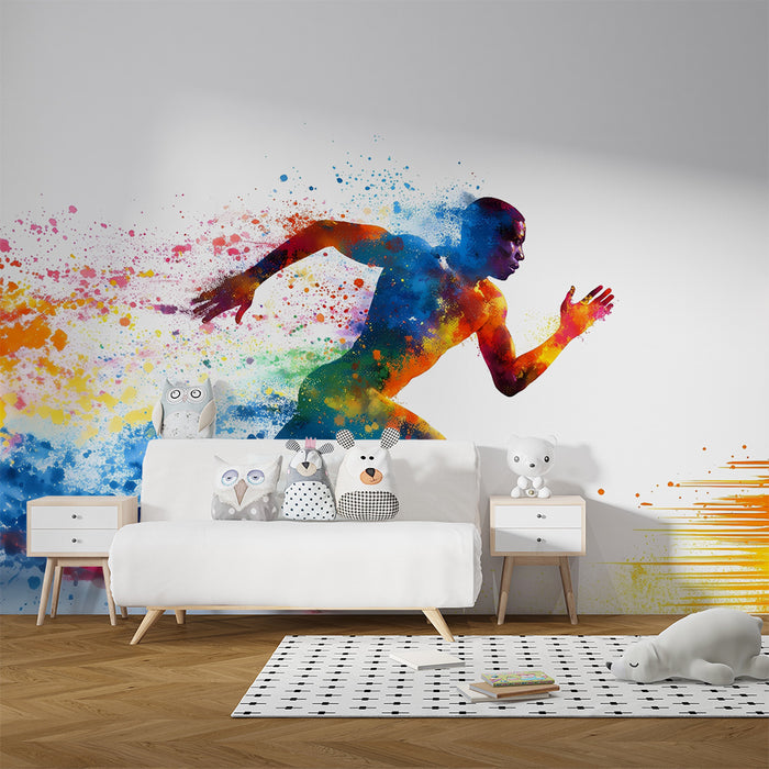 Barntapet | Dynamisk löpare och färgstänk