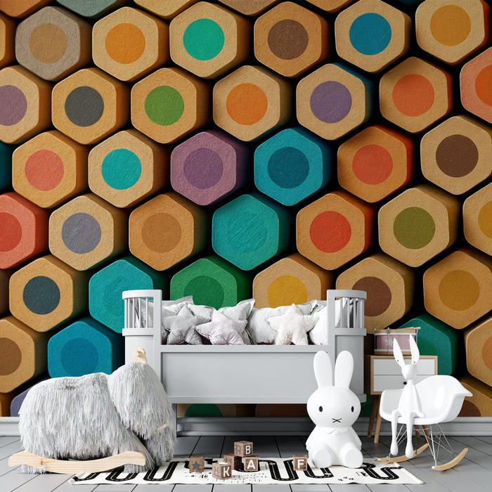 Tapet creioane colorate | Design artistic și vibrant