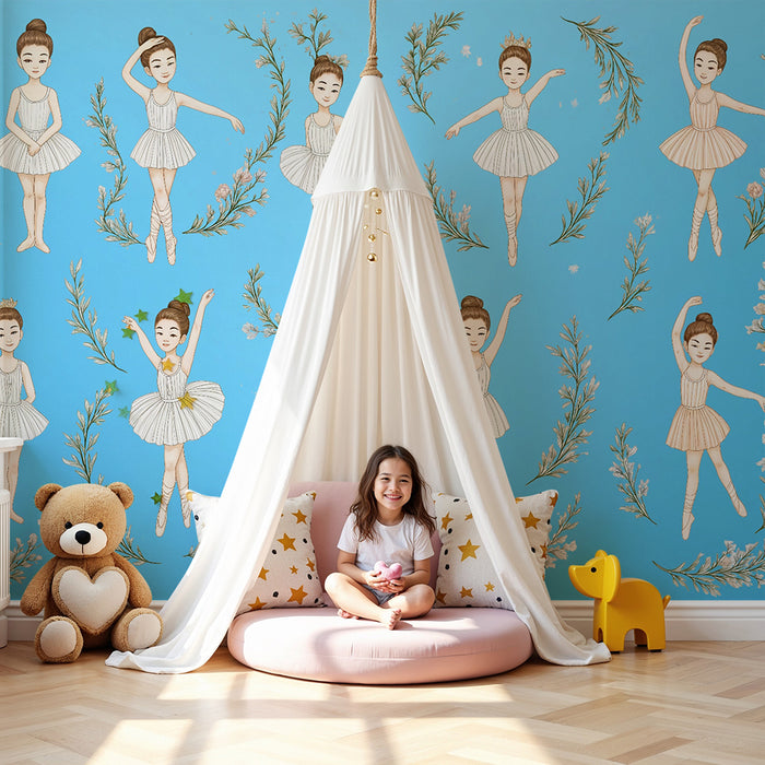 Barntapet | Graceful ballerinas and delicate flowers