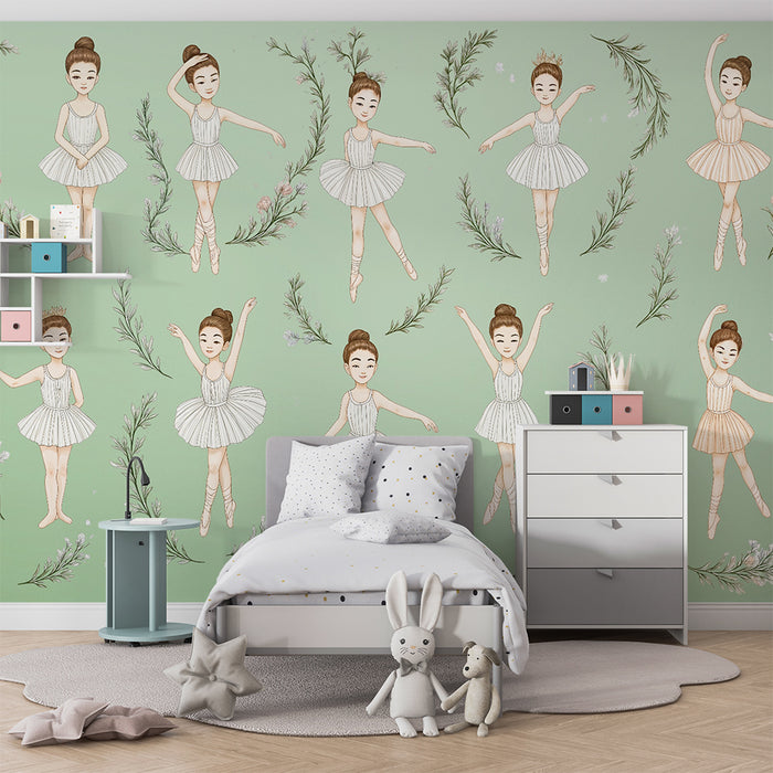 Barntapet | Små balettdansare och gröna löv