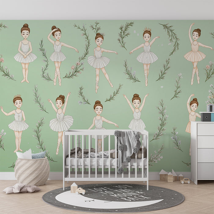 Barntapet | Små balettdansare och gröna löv