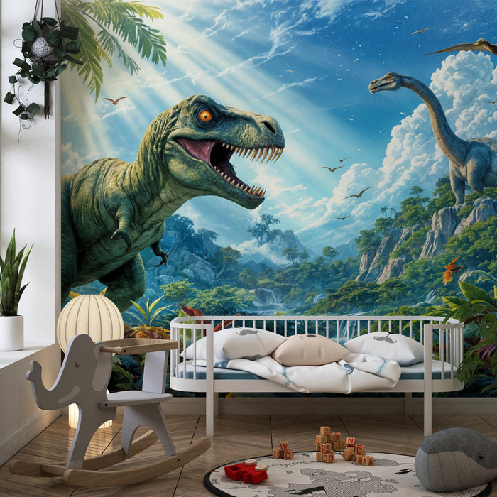 Papier peint dinosaure | Aventure jurassique vivante