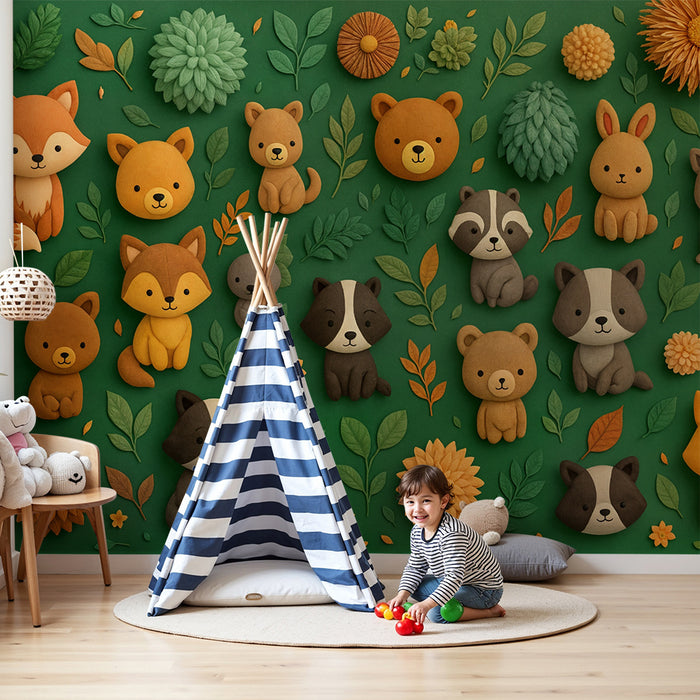 Tapet s životni v šumi | Slatko i šareno zidno ukrasavanje