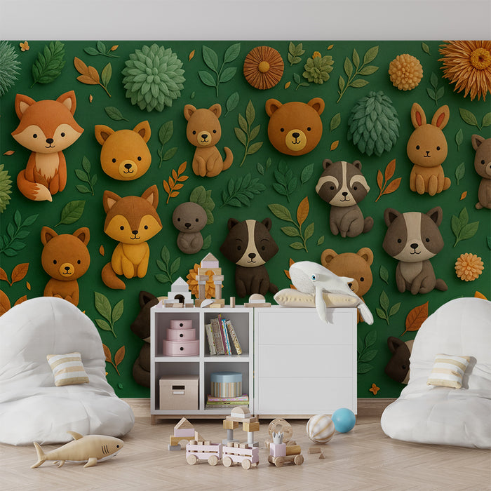 Tapet s životni v šumi | Slatko i šareno zidno ukrasavanje