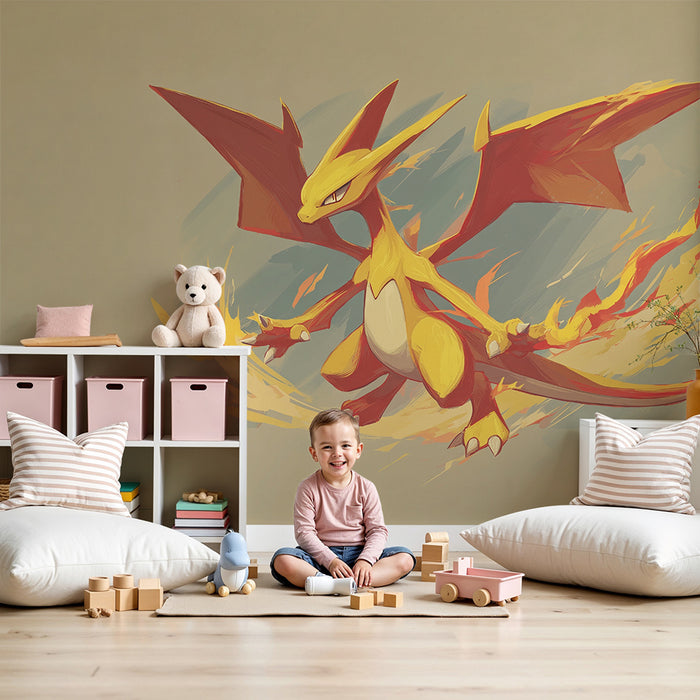 Kinderkamer behang | Vurige draak