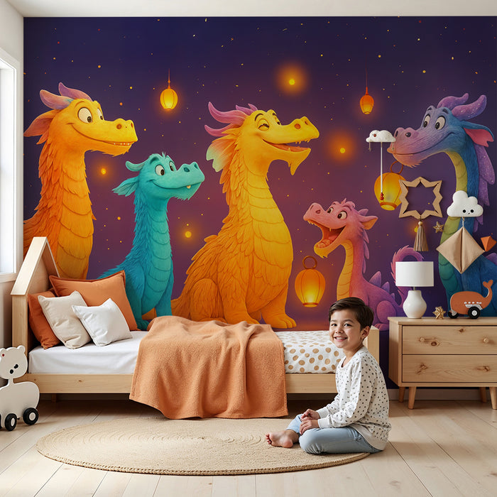 Tapete s obojenim zmajevima | Čarobna lampa