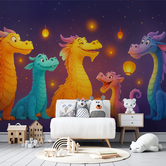 Tapete s obojenim zmajevima | Čarobna lampa