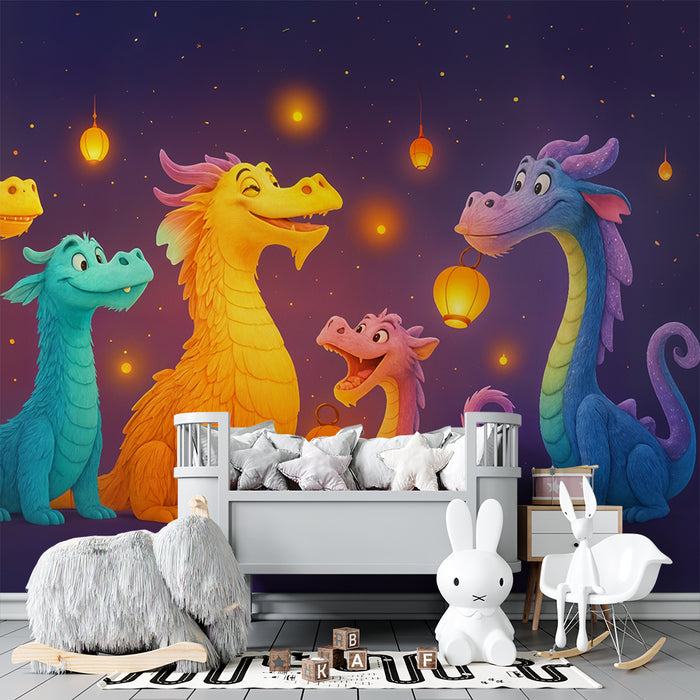 Tapete s obojenim zmajevima | Čarobna lampa