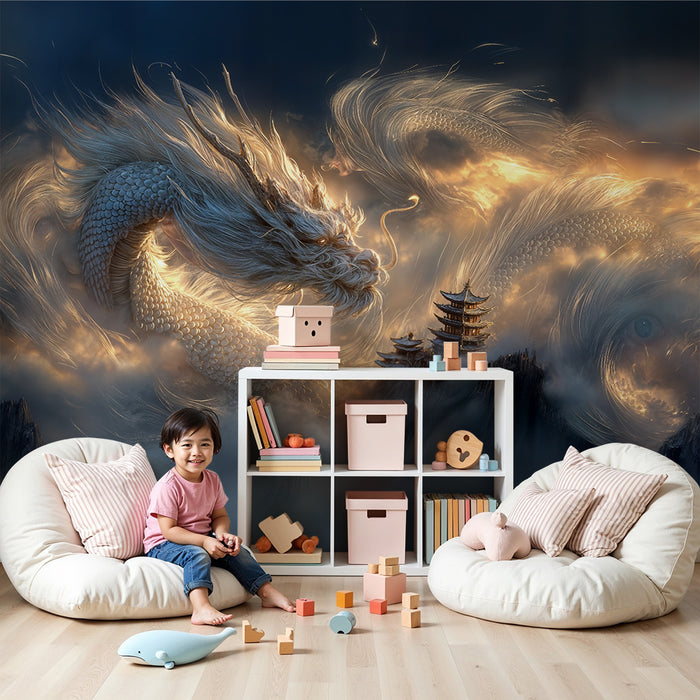 Papier peint dragon céleste | Art enchanteur