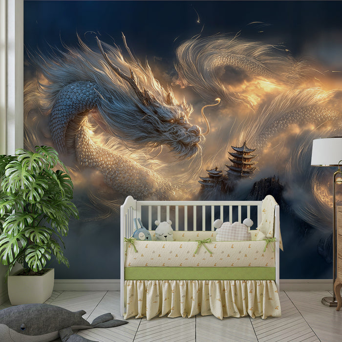 Papier peint dragon céleste | Art enchanteur