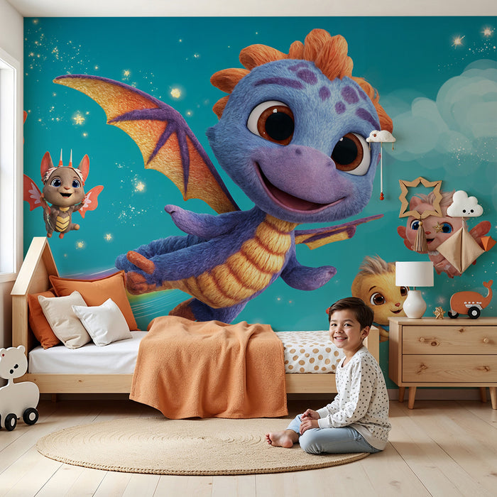 Papier peint animaux volants | Créatures magiques et joyeuses