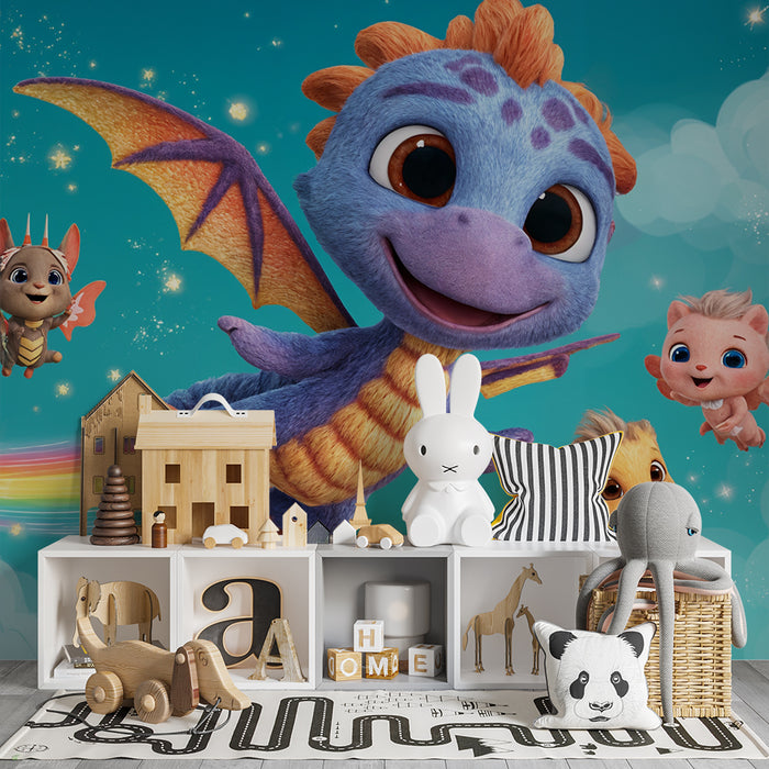 Papier peint animaux volants | Créatures magiques et joyeuses