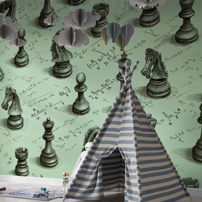 Papel de parede criança | Șah și ecuații matematice
