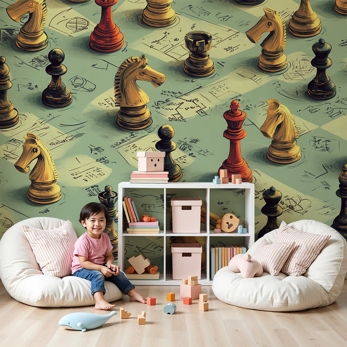 Papel pintado infantil | Juegos de ajedrez divertidos y estrategia