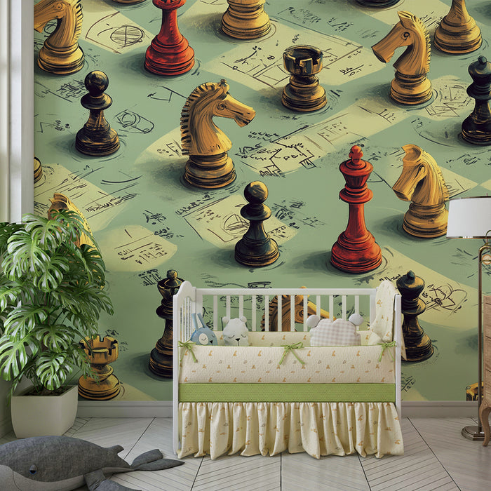 Papel pintado infantil | Juegos de ajedrez divertidos y estrategia