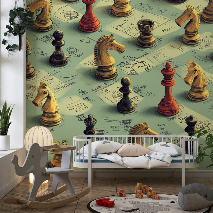 Papel pintado infantil | Juegos de ajedrez divertidos y estrategia