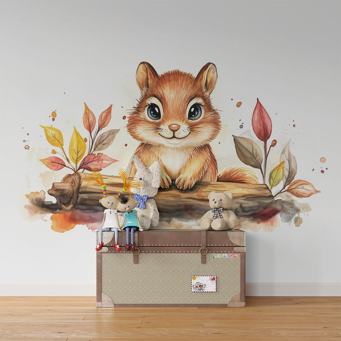 Barntapet | Rolig ekorre och höstlöv