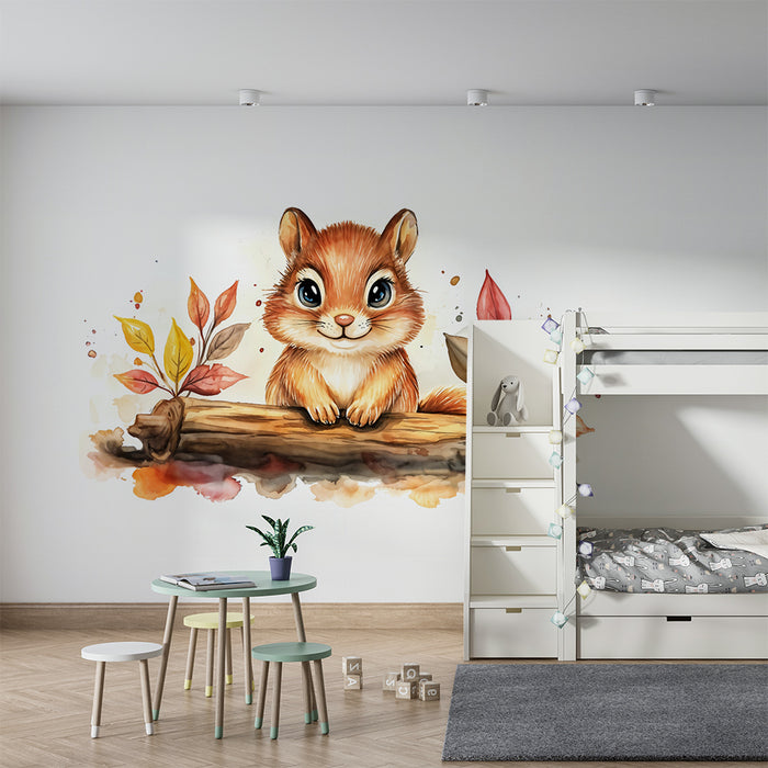 Barntapet | Rolig ekorre och höstlöv