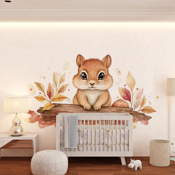 Tapet barnerom | Ekorn og høstblader