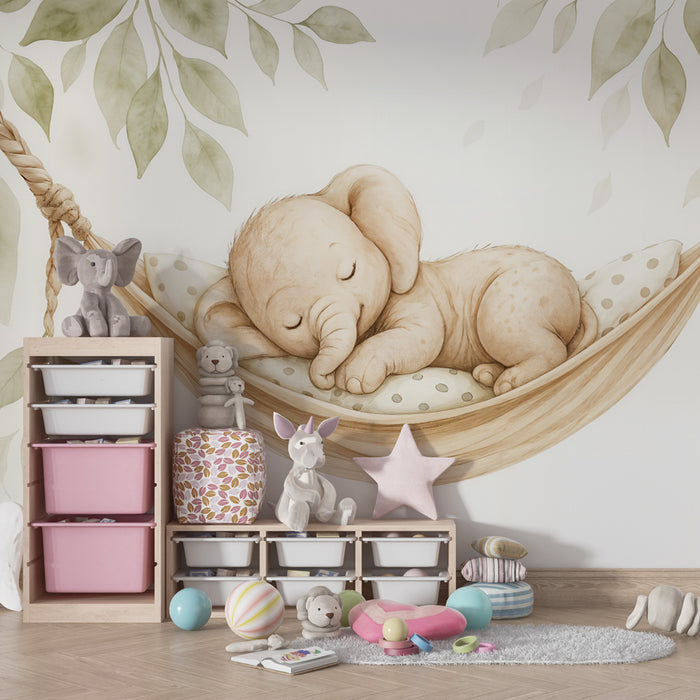 Papier peint éléphant | Design doux et apaisant