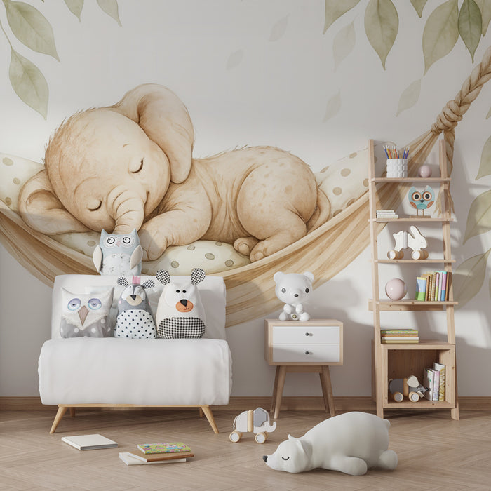 Papier peint éléphant | Design doux et apaisant