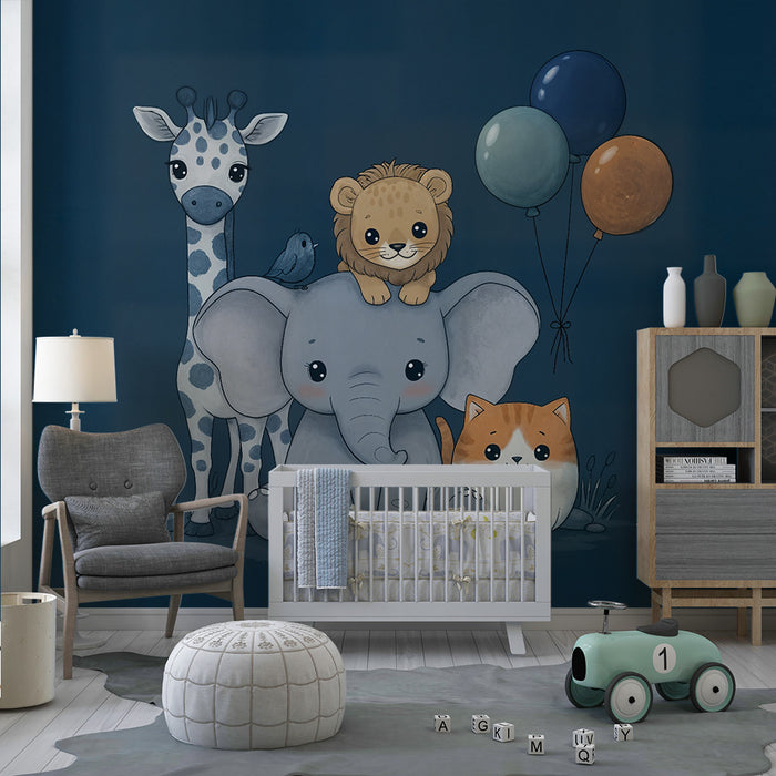 Detská tapeta s motívmi zvierat | Jemnosť a dobrodružstvo