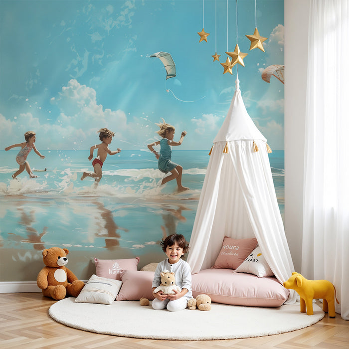 Papel pintado infantil | Escape a la orilla del mar