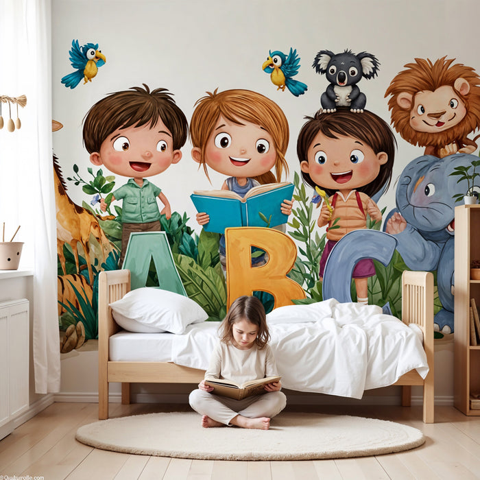 Papier peint éducatif animaux | Découverte de l'alphabet