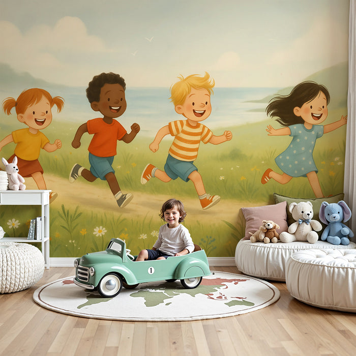 Barntapet | Glada barn på ängen