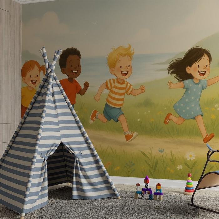 Barntapet | Glada barn på ängen