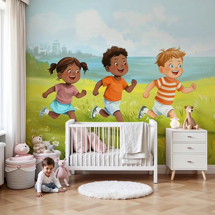 Barntapet | Barn leker på ängen