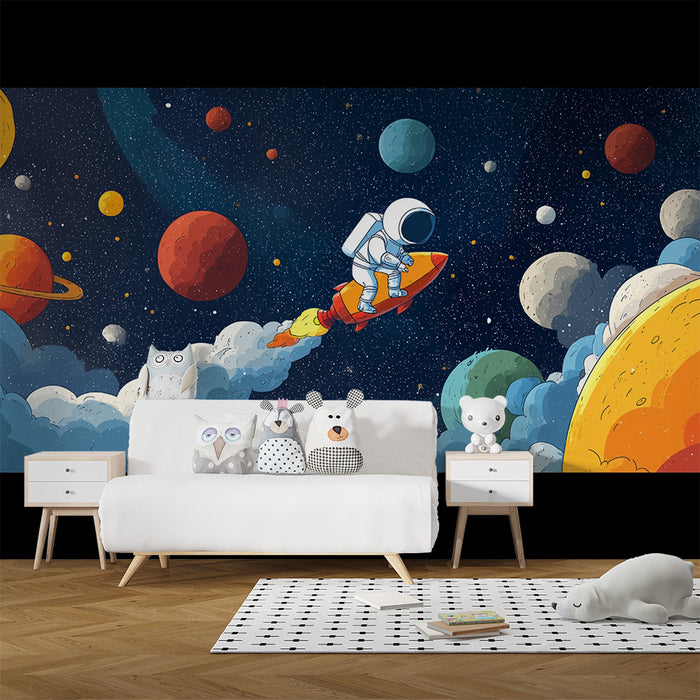 Lastenhuoneen tapetti | Avaruusseikkailu ja astronautti